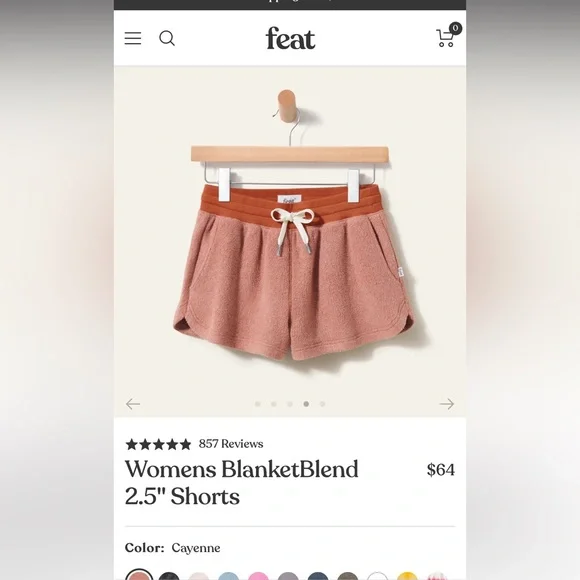 FEAT blanketblend shorts - Like New - Picture 2 of 4